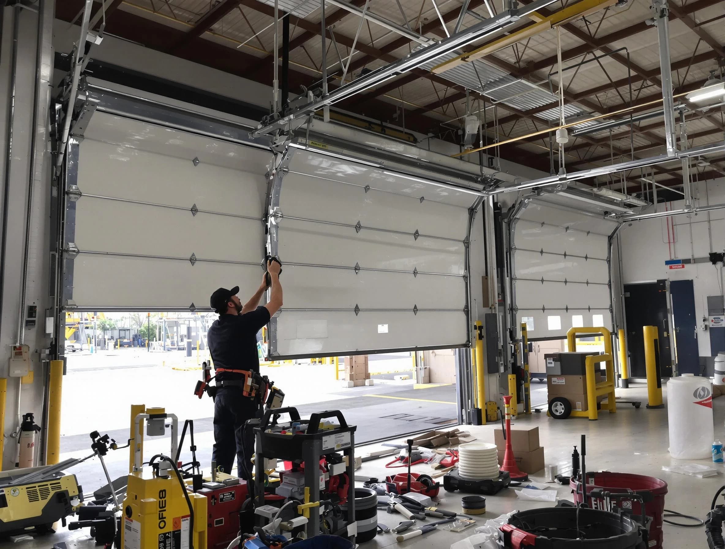 Hapeville Garage Door Repair technician performing commercial garage door repair in Hapeville
