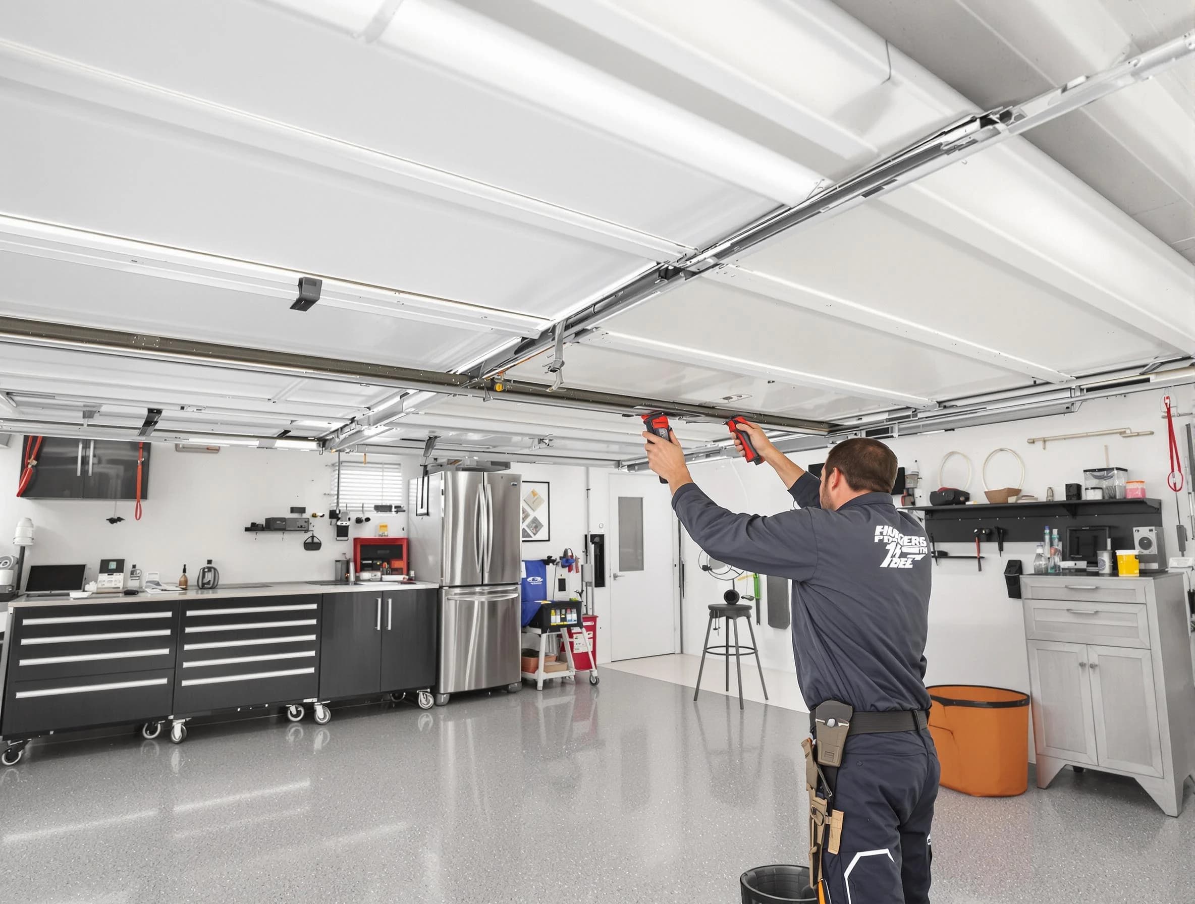 Overhead garage door repair service by Hapeville Garage Door Repair in Hapeville