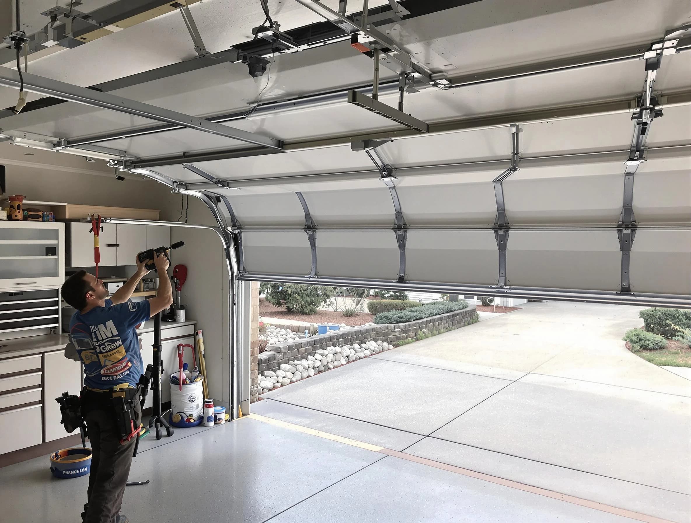 Garage door track repair service by Hapeville Garage Door Repair in Hapeville