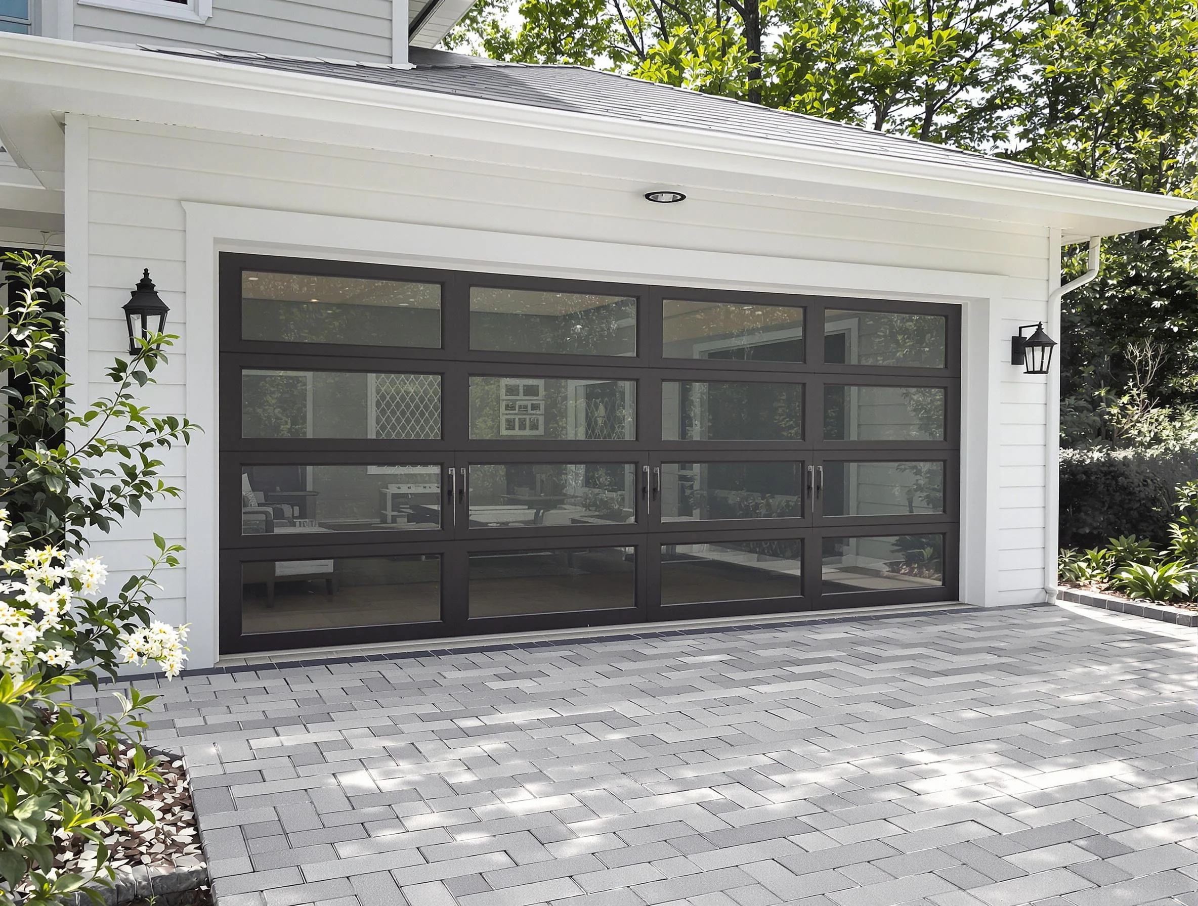 Hapeville Garage Door Repair design specialist presenting custom garage door options to Hapeville homeowner