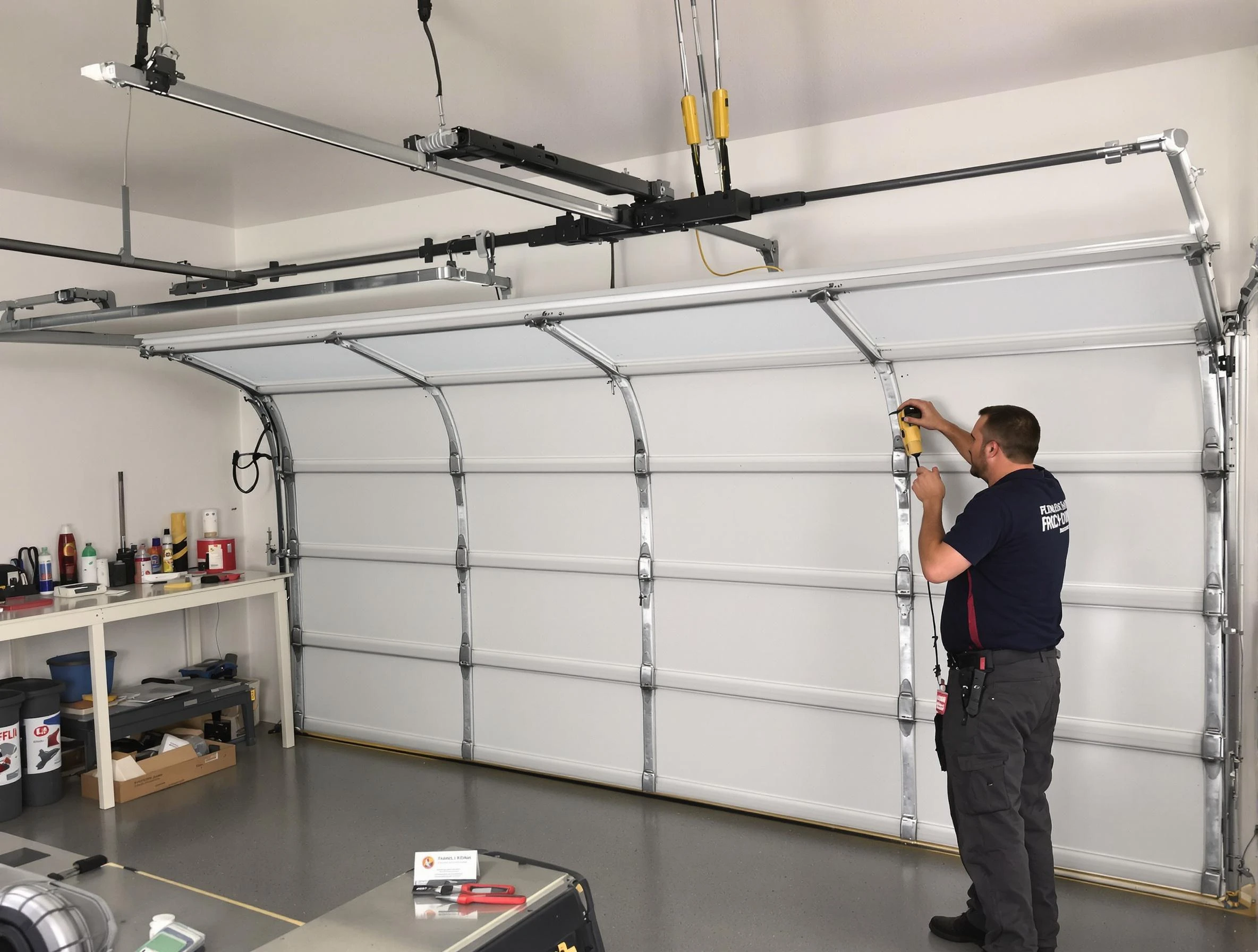 Hapeville Garage Door Repair certified technician performing overhead door system repair in Hapeville
