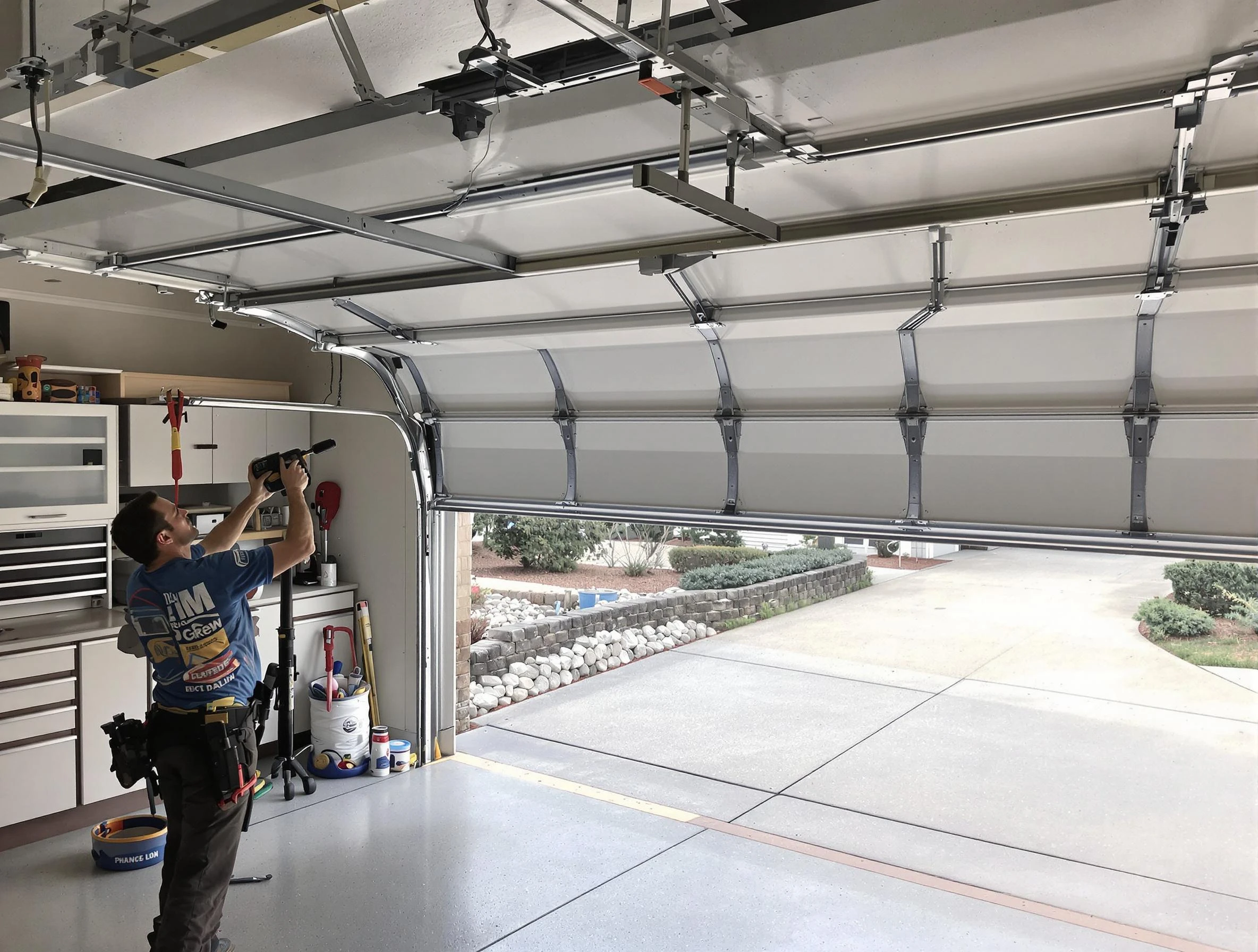 Garage door track repair service by Hapeville Garage Door Repair in Hapeville